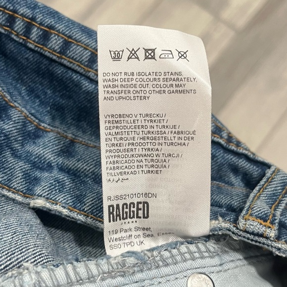 NWT Free People Ragged Baggy Skater Jeans Classic Medium Wash Rigid Denim 32 - Picture 8 of 9